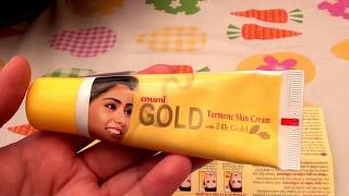 Emami GOLD Turmeric Skin Lightening Cream 24k Gold Natural Herb Extracts [upl. by Htelimay402]