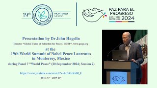 Dr John Hagelin at Nobel Laureates for Peace Summit 2024 [upl. by Stoddard]