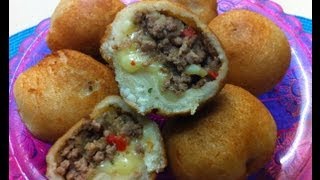 Receta Bombas De Pan Rellenas  La Cocinadera [upl. by Ailati]