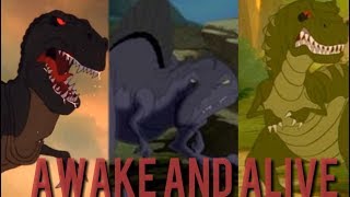 The Land Before Time TRex Spinosaurus amp Giganotosaurus  Awake And Alive song by Skillet [upl. by Niwrehs]