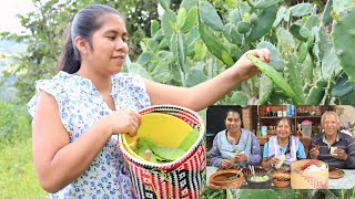 🥣🌮 Nopales fritos frijoles de olla tortillas recien hechas y un guacamole un manjar en el rancho [upl. by Esmerelda]