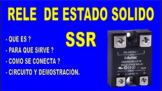 RELE DE ESTADO SOLIDO  SSR [upl. by Ingmar]