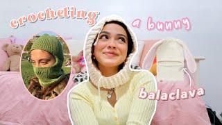 trying to crochet a bunny BALACLAVA  crochet with me [upl. by Tommy]