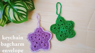 crochet star keychain and envelope  crochet souvenir [upl. by Ahter]