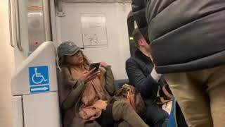 Rude NJ Transit passenger refuses to move her bag [upl. by Annovaj604]