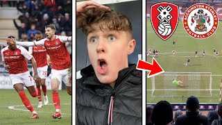 ROTHERHAM FAN ASSAULTS PLAYER vs ACCRINGTON STANLEY￼ VLOG PENALTY SAVE RED CARDS and SCENES [upl. by Kirch167]