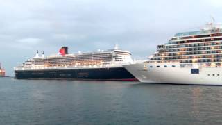 Hornbattle Costa Deliziosa Queen Mary 2 and AIDA Cara [upl. by Aspasia]