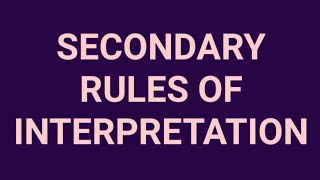 secondary rules of interpretationtamil INTERPRETATION OF STATUTESpart2 [upl. by Nannie]