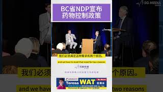 BC省NDP宣布药物控制政策【SG新闻空间站】2024010001 [upl. by Routh]