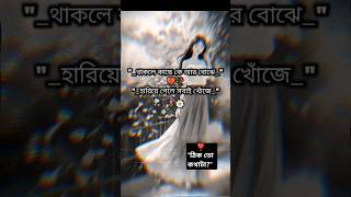 sadstatus❣️❣️quotথাকলে কাছে কে আার বোঝেহারিয়ে গেলে সবাই খোঁজেquot❣️❣️ quotshorts❣️love❣️bts❣️sad [upl. by Adnahsar]