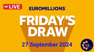 Tirage Euromillions en direct  my million du 27 September 2024  euromillions draw Live [upl. by Ahseya994]