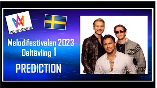 Melodifestivalen 2023  PREDICTION  Deltävling 1  Top 7  With Comments [upl. by Nomihs]