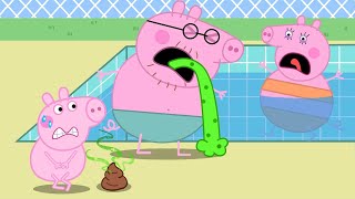 Oh No What if Peppa poops on the Swimming Pool  Peppa Pig Funny Animation [upl. by Yemrej747]