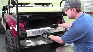 Club Car Diamond Plate Rear Bumper Cover  How to Install Video  Golf Cart Accessories [upl. by Florencia]