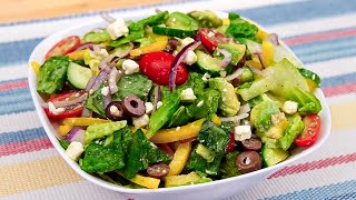 Der leckerste Griechischer Salat Einfacher und leckerer Athener Salat ASMR Rezept [upl. by Salomo]