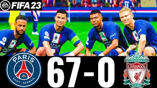 FIFA 23  MESSI RONALDO MBAPPE NEYMAR ALL STARS  PSG 670 LIVERPOOL FC  UCL FINAL [upl. by Thorley]