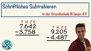 Schriftliches Subtrahieren in der Grundschule Klasse 4 Mathe lernen mit Mathetipps 🧮🫶🏻 [upl. by Yrebmik]