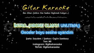 Saydım  Gitar KARAOKE 5 Ayrı Ton Ogün Sanlısoy [upl. by Olotrab]