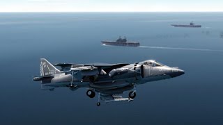 DCS AV8B Harrier Carrier Case 1 Landing Procedure [upl. by Petula660]