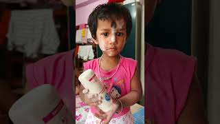 Self makeup by Manvita dailyreaction twinbabydiaries cutebaby funny [upl. by Accire]