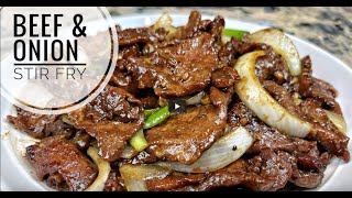 Wołowina smażona z cebulą  Beef and onion stir fry  MajkelGotuje [upl. by Ynahirb]