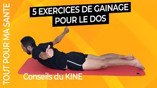 Gainage dos  5 exercices pour renforcer les lombaires [upl. by Amak134]