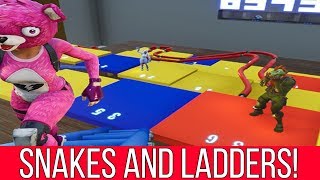 Fortnite  how to play the climb and slide board game Snakes and ladders Map by relatable [upl. by Ainar368]