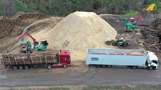 Großaktion Bergbau mit 4500 cbm Hackschnitzel 8 LKW JENZ Hacker amp Fendt 942 JENZ Cobra Großeinsatz [upl. by Adnotal322]