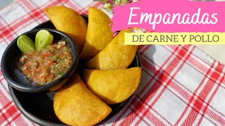 EMPANADAS COLOMBIANAS de carne y pollo🥟 Con harina PAN Receta fácil✅ [upl. by Otis]