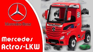 Kinder Elektroauto Kinderfahrzeug “Mercedes Actros LKW” Allradantrieb Ferngesteuert [upl. by Suolekcin]