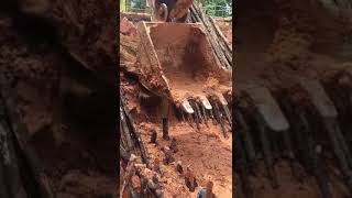 Bakau Pile Piling using Excavator  Singapore [upl. by Attenna]