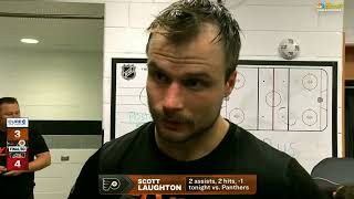 Scott Laughton Post Game Interview  Philadelphia Flyers vs Florida Panthers [upl. by Hsetih]