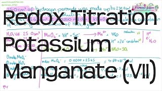 Redox Titration Calculations with Potassium Manganate VII  ALevel Chemistry [upl. by Aenneea]