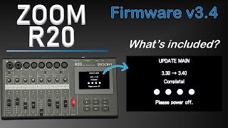 ZOOM R20 Firmware 34 Update  whats included [upl. by Gernhard]