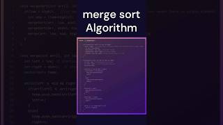 merge sort algorithm code in c shorts mergesort [upl. by Sarad]