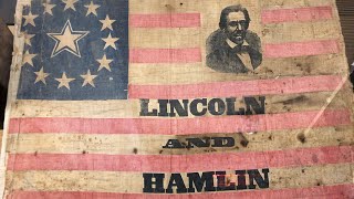 1860 LincolnHamlin Campaign Flag on Display at San Diego Central Library [upl. by Massie693]