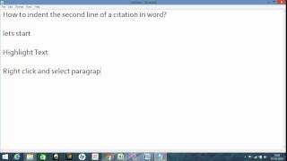 How to indent the second line of a citation in word [upl. by Radnaxela]