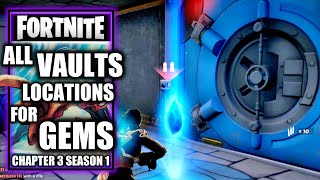 All Vault Locations For Collect Gem Fragments Outside Seven Vaults  Fortnite Chapter 3 Season 1 [upl. by Pierpont350]