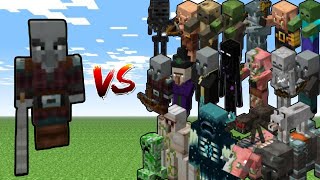 Pillager Huntillager vs Every mobs in Minecraft Bedrock Edition  pillager Huntillager vs All mob [upl. by Lokim]