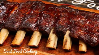 Oven Baked BBQ Beef Ribs Recipe  How to Make Ribs in the Oven [upl. by Ahsienat]