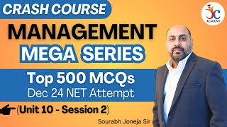 UGC NET Management Unit 10 MCQ  S2  Management Mega series  Top 500 MCQs for Dec 24 NET Attempt [upl. by Ladonna426]