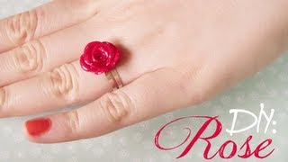 DIY Rose Ring amp Earrings  with Polymer Clay [upl. by Akcired]