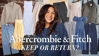 FALL ABERCROMBIE TRYON HAUL dresses cardigans jeans loungewear basics 7 mon pregnant  2024 [upl. by Dickie]