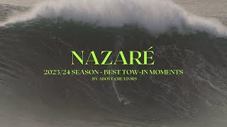 Best TowIn Surfing Moments at Nazaré 202324  Unbelievable Big Wave Rides [upl. by Nylirahs]