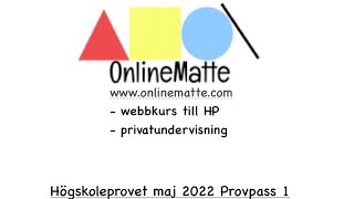 Högskoleprovet maj 2022 Provpass 1 Uppgift 14 [upl. by Hey]