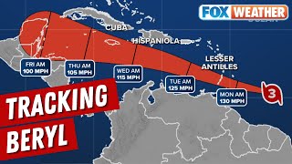 Beryl Now Very Dangerous Category 3 Hurricane As Caribbean Braces For LifeThreatening Impacts [upl. by Harve]