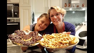 Gaufres liégeoises nature et au chocolat facile au Thermomix [upl. by Fleming848]