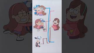 Gravity Falls Dipper and Mabel line matching puzzle shorts viral art mabel [upl. by Annawat295]