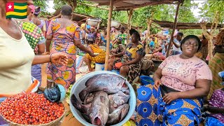 Rural African market day in Togoville Cost of living in an African village in Togo west Africa 🌍 [upl. by Notlew]