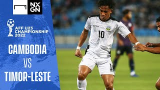 AFF U23 Championship 2022  Cambodia vs TimorLeste highlights [upl. by Adliwa]